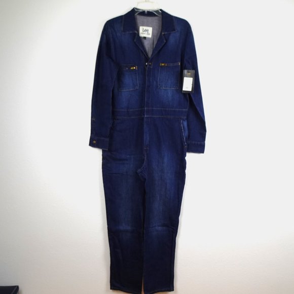 Lee Dark Blue Denim Jumpsuit - Picture 2 of 13